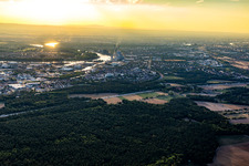Rheinauhafen in Mannheim im Bundesland Baden-Württemberg, Deutschland aus der Drohnenperspektive