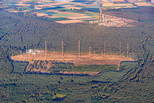 IBB International Broadcasting Bureau Transmitter Station Lampertheim zur Weiterleitung von US-Radio im Ortsteil Neuschloß im Bundesland Hessen, Deutschland