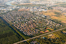 Ortsteil Schönau in Mannheim im Bundesland Baden-Württemberg, Deutschland von oben gesehen