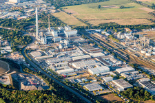 Schrägluftbild von Friesenheimer Insel im Ortsteil Neckarstadt-West in Mannheim im Bundesland Baden-Württemberg, Deutschland
