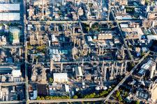 Ortsteil BASF in Ludwigshafen am Rhein im Bundesland Rheinland-Pfalz, Deutschland von oben