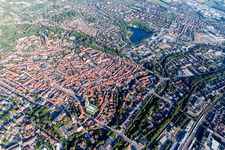 Altstadtbereich und Innenstadtzentrum in Lüneburg im Bundesland Niedersachsen, Deutschland
