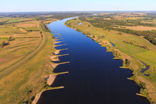 Naturschutzgebiet Lauenburger Elbvorland aus Westen im Bundesland Schleswig-Holstein, Deutschland