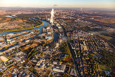 Luftbild von Rheinauhafen in Mannheim im Bundesland Baden-Württemberg, Deutschland
