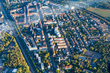 Ortsteil Rheinau in Mannheim im Bundesland Baden-Württemberg, Deutschland vom Flugzeug aus