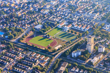 Starkenburg-Stadion, Nibelungenhalle in Heppenheim im Bundesland Hessen, Deutschland