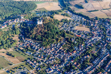 Fischbachtal, Schloß Lichtenberg im Ortsteil Niedernhausen im Bundesland Hessen, Deutschland vom Flugzeug aus