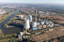 Großkrotzenburg, Kohle- und Gaskraftwerk Staudinger am Main bei Hanau in Großkrotzenburg im Bundesland Hessen, Deutschland