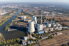 Luftbild von Großkrotzenburg, Kohle- und Gaskraftwerk Staudinger am Main bei Hanau in Großkrotzenburg im Bundesland Hessen, Deutschland