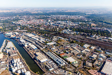 Luftbild von Hanau, Hafen im Bundesland Hessen, Deutschland