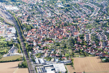 Ortsteil Lauda in Lauda-Königshofen im Bundesland Baden-Württemberg, Deutschland von oben gesehen