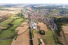 Ortsteil Lauda in Lauda-Königshofen im Bundesland Baden-Württemberg, Deutschland vom Flugzeug aus