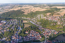 Adelsheim im Bundesland Baden-Württemberg, Deutschland aus der Luft betrachtet