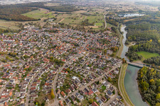 Luftbild von Plittersdorf von Norden in Rastatt im Bundesland Baden-Württemberg, Deutschland