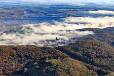 Nebel im Neckartal in Haßmersheim im Bundesland Baden-Württemberg, Deutschland