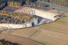 Buchen, Hohenlohe-Bauland GmbH SHB Schotterwerke im Ortsteil Eberstadt im Bundesland Baden-Württemberg, Deutschland von oben