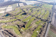 Gelände des Golfplatz Golfplatz Kurpfalz in Limburgerhof in Schifferstadt im Bundesland Rheinland-Pfalz, Deutschland aus der Luft