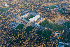 Luftaufnahme von Wildparkstadion, Baustelle im Ortsteil Innenstadt-Ost in Karlsruhe im Bundesland Baden-Württemberg, Deutschland