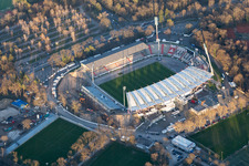 Wildparkstadion, Baustelle im Ortsteil Innenstadt-Ost in Karlsruhe im Bundesland Baden-Württemberg, Deutschland aus der Luft