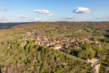 Citadelle in Domme im Bundesland Dordogne, Frankreich aus der Luft