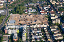 Erschliessungsarbeiten im Winbietquartier und Baustelle für Neubau des ALDI-Markts in Neustadt an der Weinstraße im Bundesland Rheinland-Pfalz, Deutschland