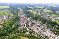 Schrägluftbild von Sulz am Neckar im Bundesland Baden-Württemberg, Deutschland