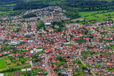 Stadtansicht aus Norden zum Schloß Geislingen im Bundesland Baden-Württemberg, Deutschland