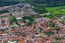 Luftbild von Stadtansicht aus Norden zum Schloß Geislingen im Bundesland Baden-Württemberg, Deutschland