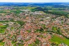 Stadtübersicht von Süden im Ortsteil Steinhofen in Bisingen im Bundesland Baden-Württemberg, Deutschland