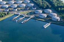 Luftbild von Ölhafen im Ortsteil Knielingen in Karlsruhe im Bundesland Baden-Württemberg, Deutschland