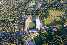Luftaufnahme von Wildparkstadion des KSC, Baustelle im Ortsteil Innenstadt-Ost in Karlsruhe im Bundesland Baden-Württemberg, Deutschland