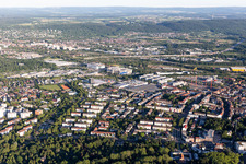 Ortsteil Rintheim in Karlsruhe im Bundesland Baden-Württemberg, Deutschland aus der Luft betrachtet