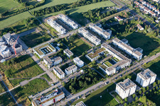 Technologiepark im Ortsteil Rintheim in Karlsruhe im Bundesland Baden-Württemberg, Deutschland vom Flugzeug aus
