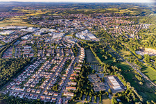 Bruchsal von Süden im Bundesland Baden-Württemberg, Deutschland