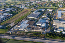Lagerhallen und Speditionsgebäude der Blanco Logistic in Bruchsal im Bundesland Baden-Württemberg, Deutschland
