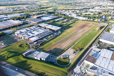 Luftbild von John Deere Testgelände in Bruchsal im Bundesland Baden-Württemberg, Deutschland