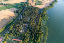 Luftbild von Camping am Oberuckersee im Ortsteil Warnitz im Bundesland Brandenburg, Deutschland