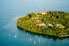 Insel Mainau im Ortsteil Egg in Konstanz im Bundesland Baden-Württemberg, Deutschland von oben