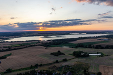 Schrägluftbild von Oberuckersee im Bundesland Brandenburg, Deutschland