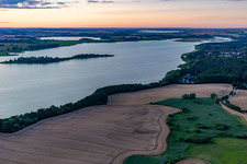 Oberuckersee im Bundesland Brandenburg, Deutschland von oben