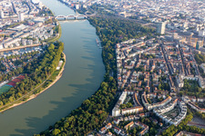 Rheinpromenade Stephanienufer, Schnickenloch bis zur Konrad-Adenauer-Brücke im Ortsteil Lindenhof in Mannheim im Bundesland Baden-Württemberg, Deutschland