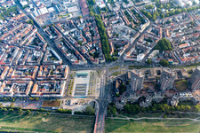 Platz- Ensemble des Alten Messplatz in der Neckarstadt im Innenstadt- Zentrum in Mannheim im Ortsteil Neckarstadt-Ost im Bundesland Baden-Württemberg, Deutschland