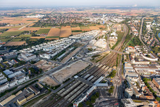Luftbild von Bahnstadt Heidelbergs jüngster Stadtteil auf dem Gelände des ehemaligen Güterbahnhofs südlich des Hauptbahnhof in Heidelberg im Bundesland Baden-Württemberg, Deutschland
