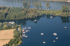 Yachthafen an der Insel Korsika im Ortsteil Oberhausen in Oberhausen-Rheinhausen im Bundesland Baden-Württemberg, Deutschland