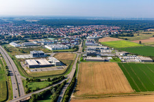Industriegebiet Nord in Rülzheim im Bundesland Rheinland-Pfalz, Deutschland aus der Vogelperspektive