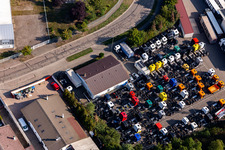 Schrägluftbild von SIVA GmbH im Gewerbegebiet Horst im Ortsteil Minderslachen in Kandel im Bundesland Rheinland-Pfalz, Deutschland