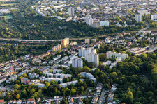 Luftbild von Ortsteil Seckbach in Frankfurt am Main im Bundesland Hessen, Deutschland