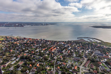 Luftbild von Nordby Hafen in Fanø im Bundesland Syddanmark, Dänemark