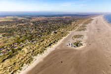 Luftbild von Rindby Strand in Fanø im Bundesland Syddanmark, Dänemark