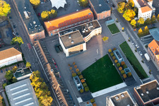 Gebäude der Veranstaltungshalle Forum am Schlosspark in Ludwigsburg im Bundesland Baden-Württemberg, Deutschland